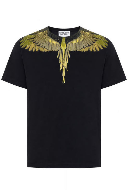 Tricou baieti Marcelo Burlon cu detalii galbene