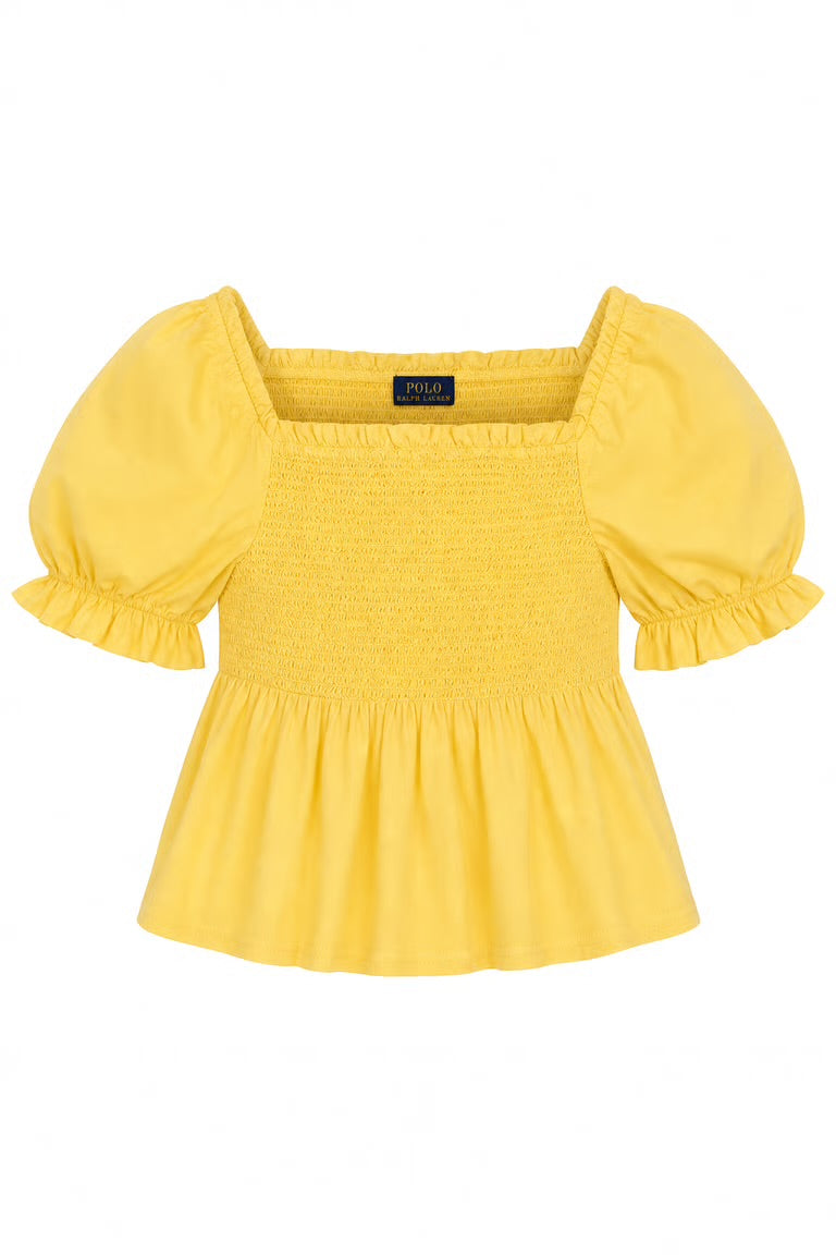 Bluza Polo Ralph Lauren - galbena cu maneci tip balon