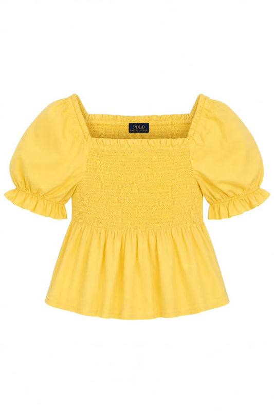 Bluza Polo Ralph Lauren - galbena cu maneci tip balon