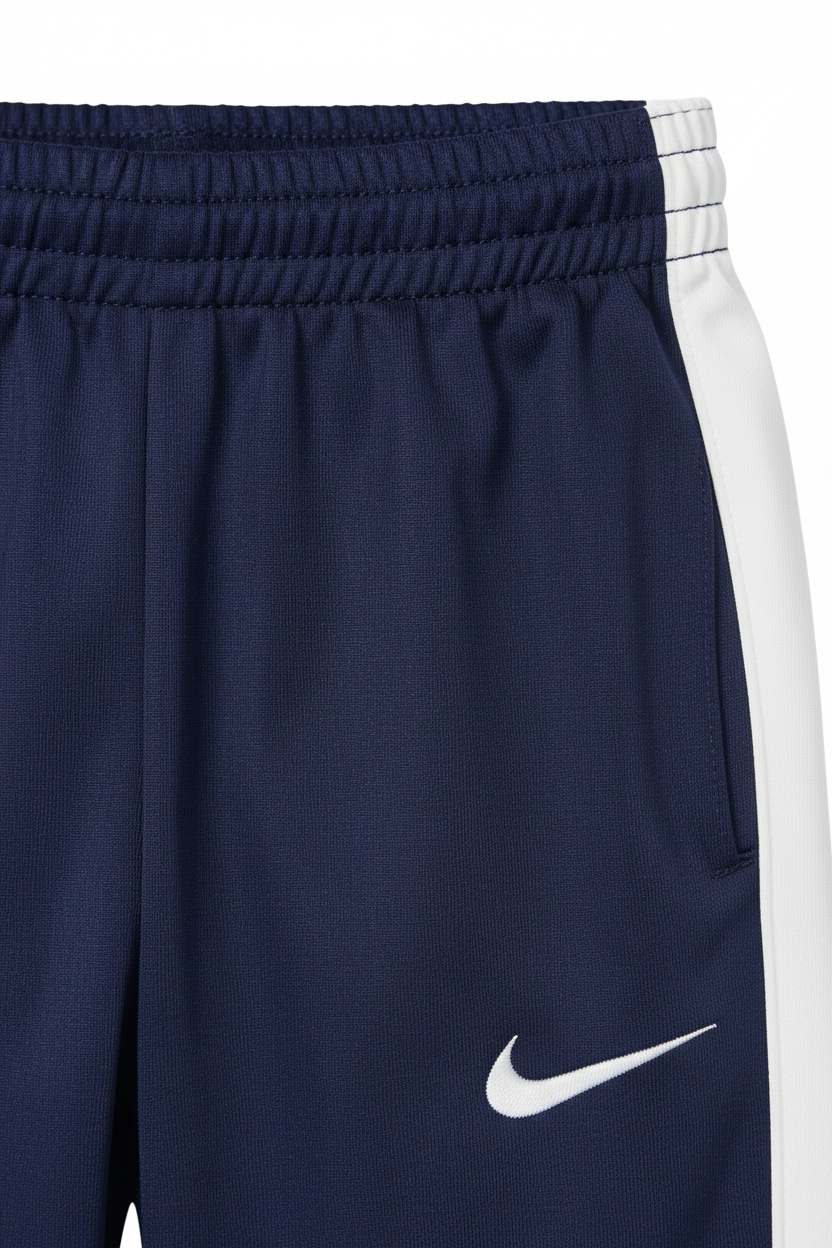 Trening sport Nike bleumarin - dungi albe laterale si design imprimat