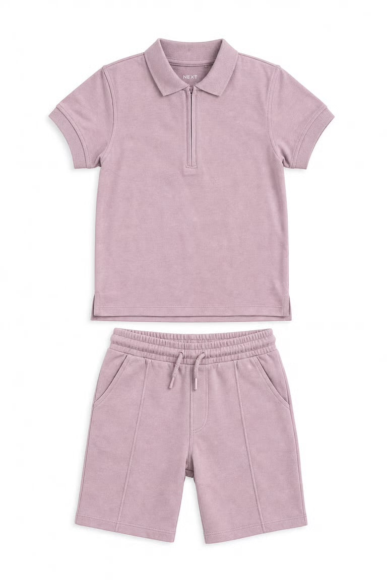Set 2 piese de vară baieti Next cu tricou tip polo si pantaloni scurți