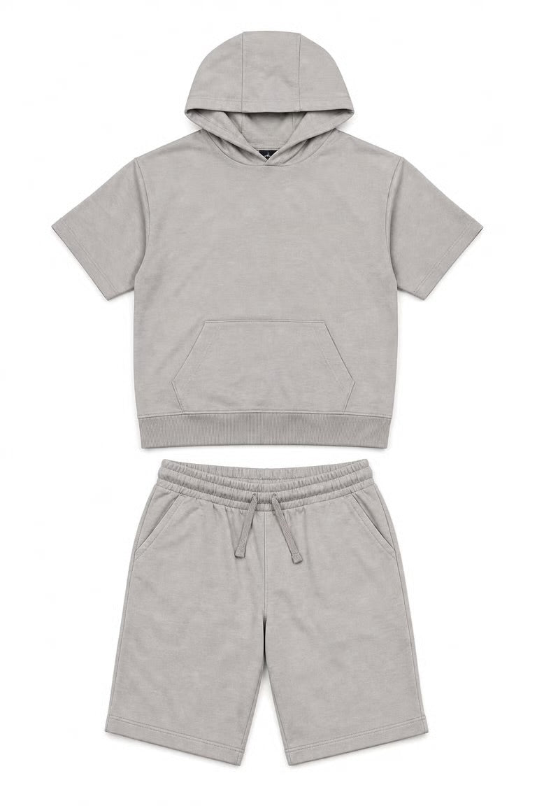 Set 2 piese de vara Next - tricou cu gluga si pantaloni scurti