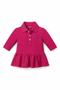 Bluza Polo Ralph Lauren roz - cu volane si logo brodat