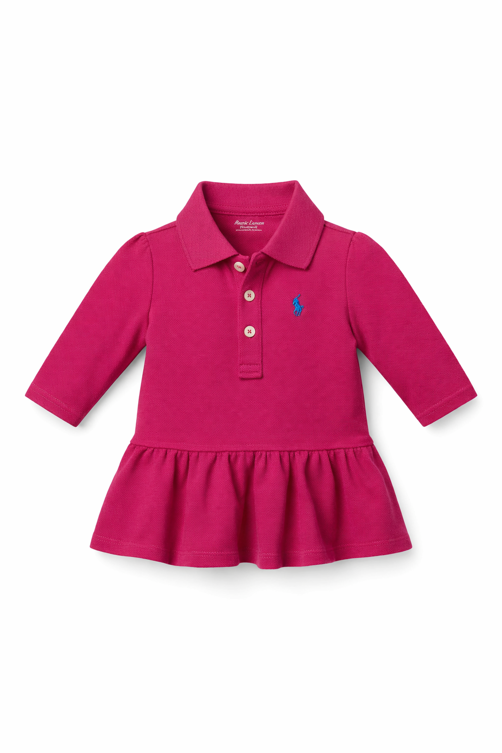 Bluza Polo Ralph Lauren roz - cu volane si logo brodat