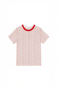 Tricou Copii Marc Jacobs – Alb/Roșu, Design Logo All-Over