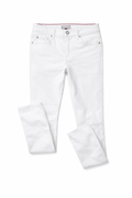 Blugi copii Tommy Hilfiger, croială slim, Alb imaculat