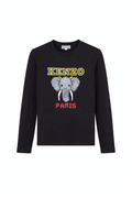 Bluza neagra Kenzo cu imprimeu central