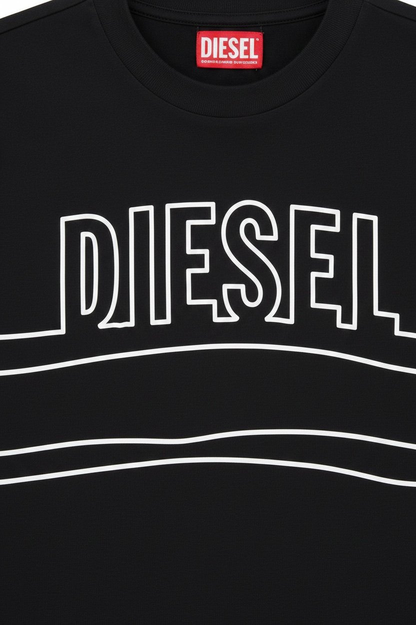 Tricou Copii/Băieți Diesel, Din Bumbac, Cu Logo Contur