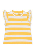Bluza cu volanase Polo Ralph Lauren - galben cu alb