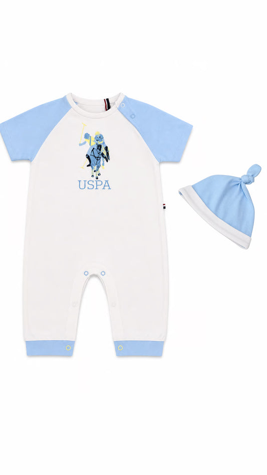 Set 2 piese U.S. Polo Assn. cu salopeta si caciula