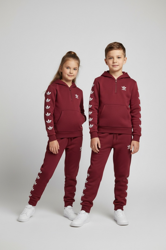 Trening Adidas burgundy cu logo lateral