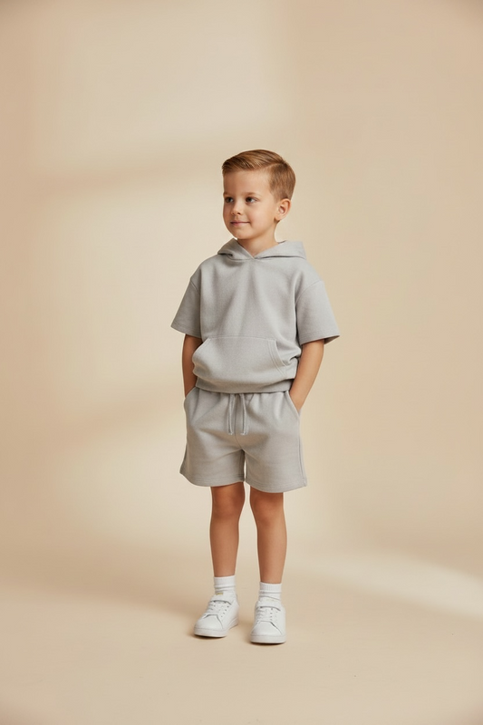 Set 2 piese de vara Next - tricou cu gluga si pantaloni scurti