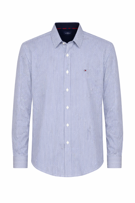 Cămașă casual în dungi copii Tommy Hilfiger, Albastru/Alb