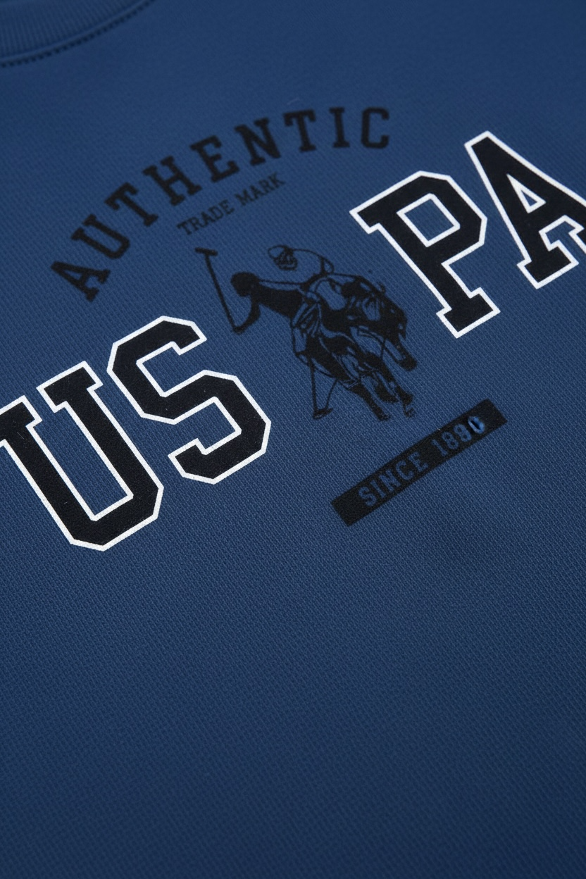 Set de vara U.S. Polo Assn.- pantaloni scurti gri si tricou bleumarin