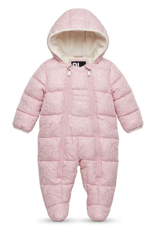 Combinezon DKNY roz pal cu imprimeu argintiu