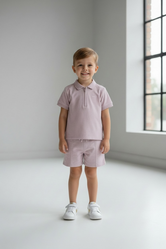 Set 2 piese de vară baieti Next cu tricou tip polo si pantaloni scurți