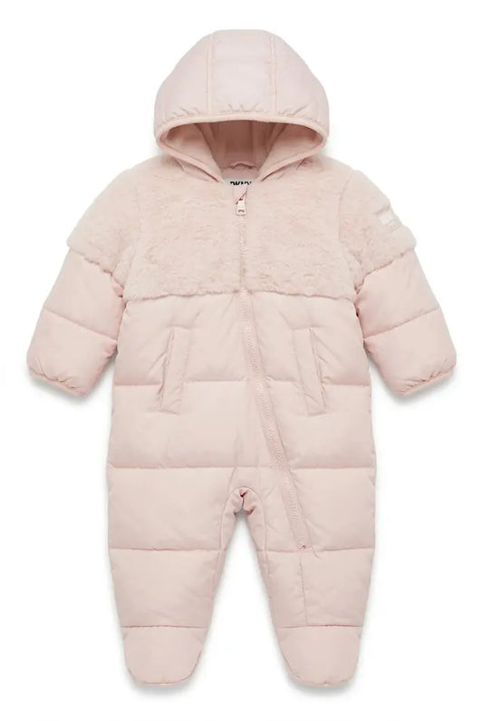 Combinezon DKNY roz pudrat matlasat cu glugă