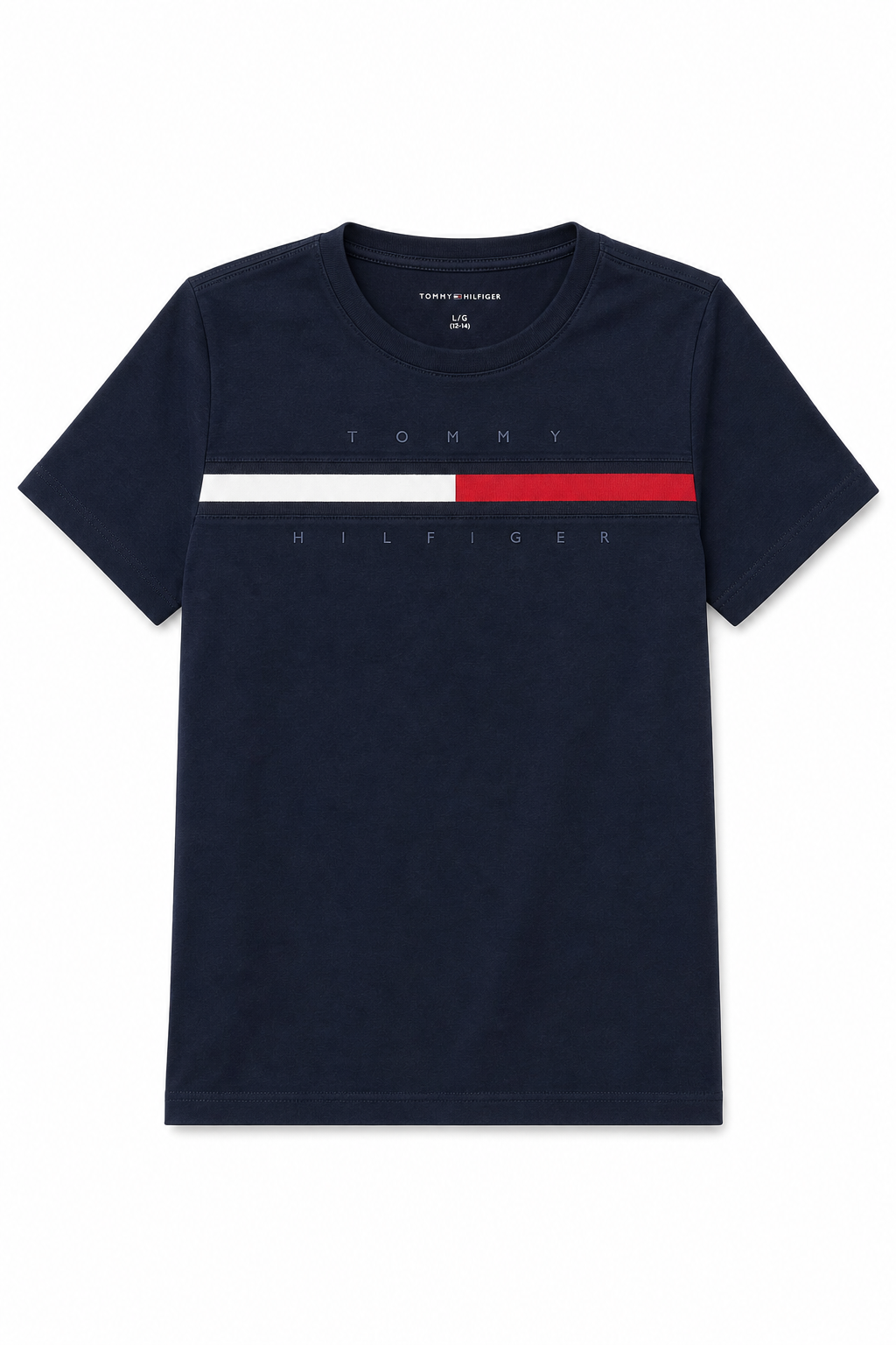 Tricou Tommy Hilfiger - bleumarin cu logo central si design minimalist