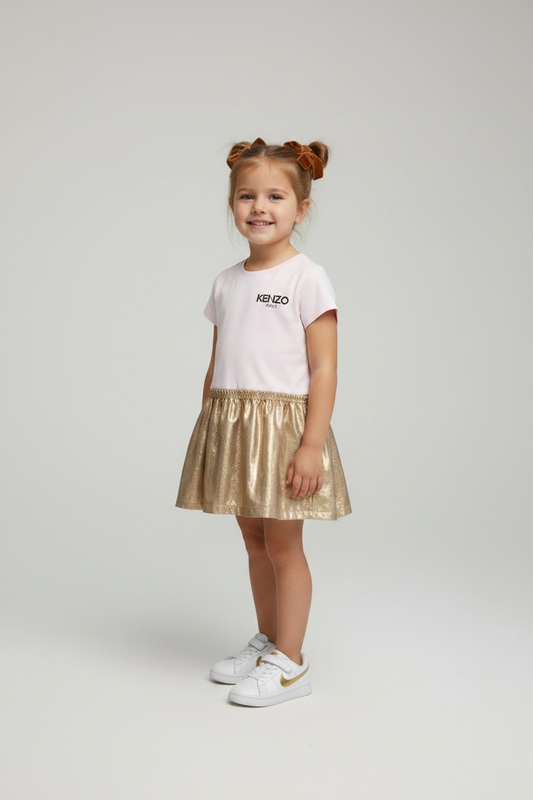 Rochita Kenzo- aurie cu logo imprimat