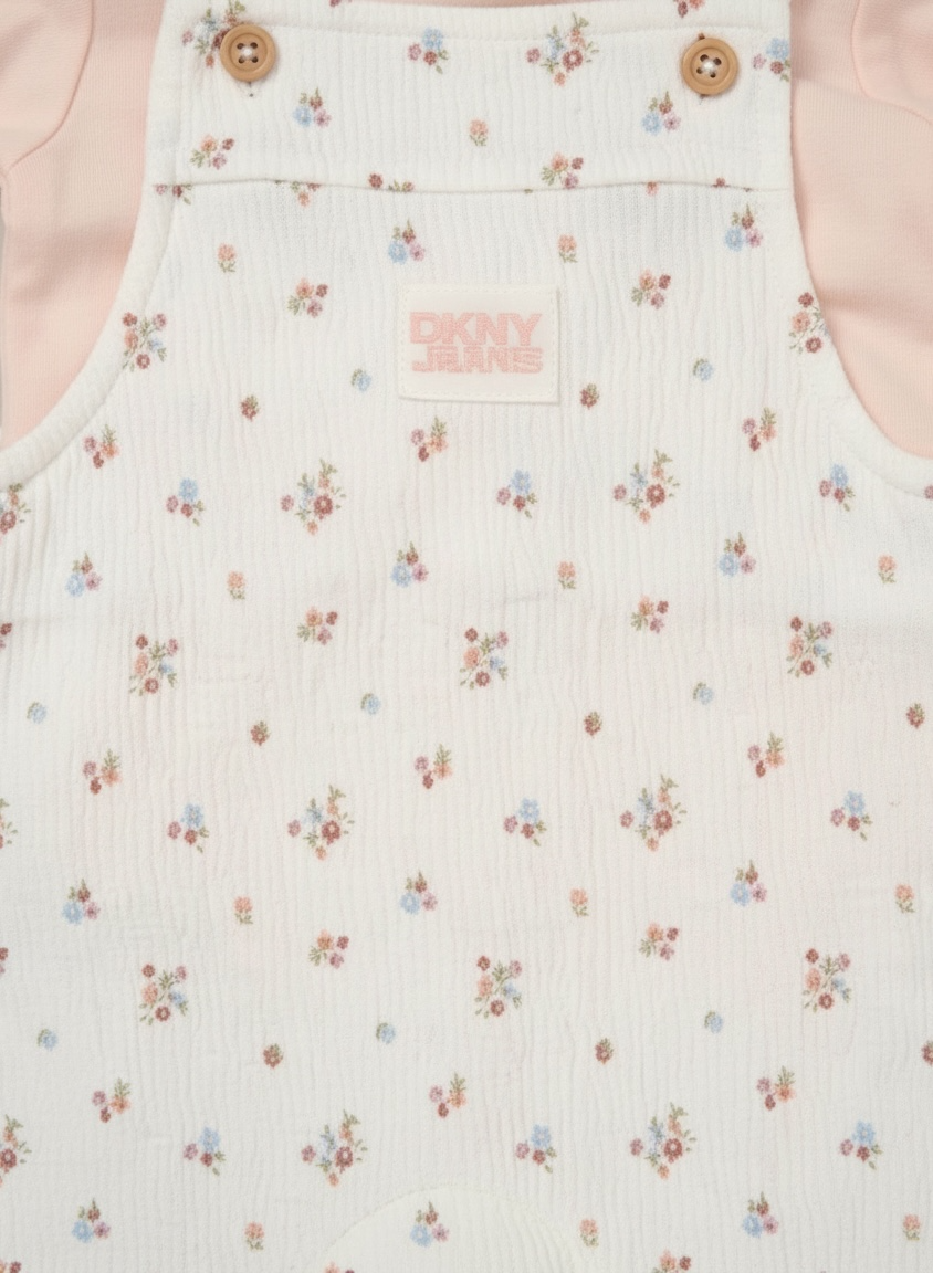 Set 3 piese DKNY - salopeta cu imprimeu floral,bentita si tricou