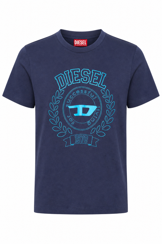 Tricou baieti Diesel bleumarin cu imprimeu