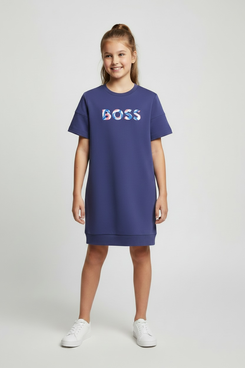Rochie Boss cu logo central multicolor