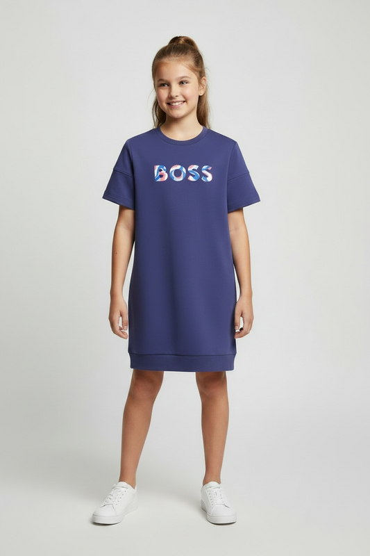 Rochie Boss cu logo central multicolor
