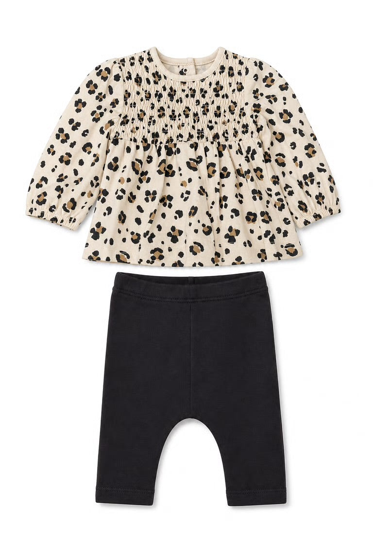 Set 2 piese Nutmeg bluza imprimeu leopard si colanti