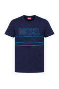 Tricou Diesel bleumarin, logo imprimat albastru