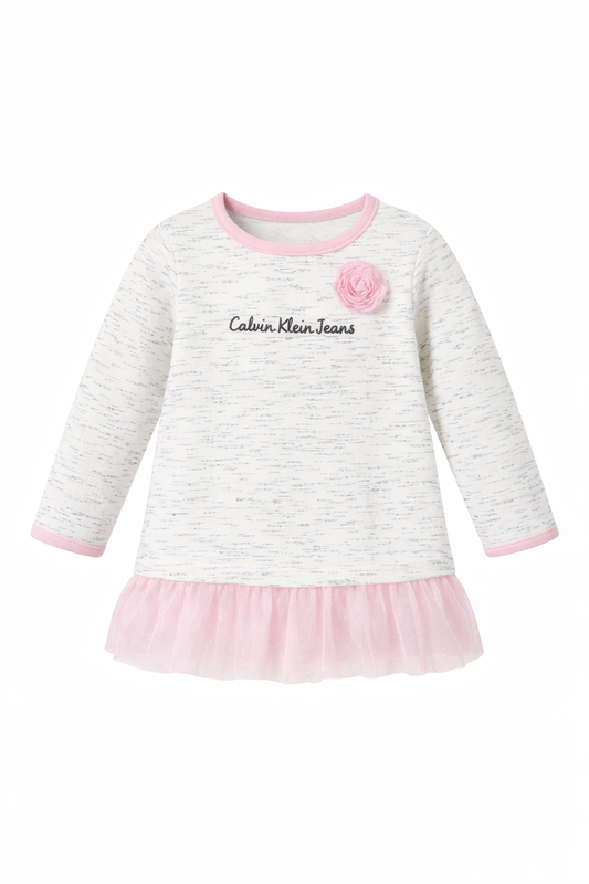 Bluza Calvin Klein - roz cu volane si detalii tip floare