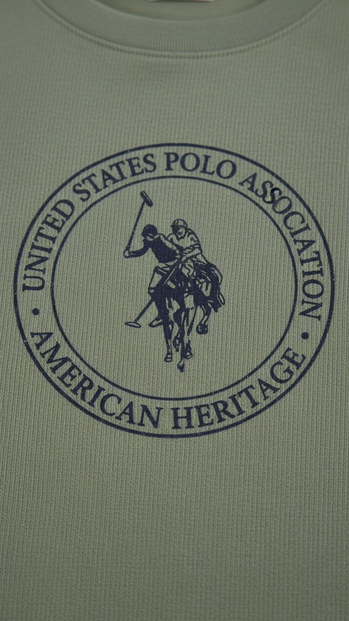 Set 2 tricouri U.S. Polo Assn. - verde kaki si burgundy cu logo central circular