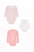 Set 3 body-uri fetite Tommy Hilfiger in 3 nuanțe de roz