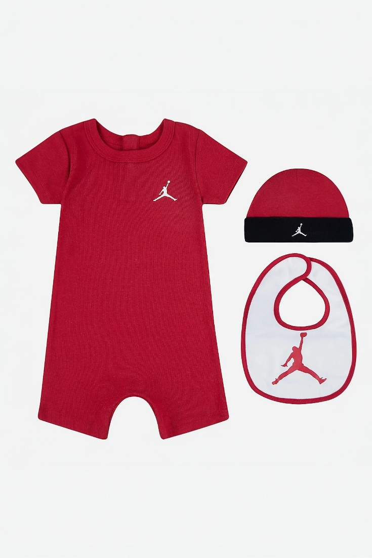 Set Jordan Nou-nascut 3 Piese – Romper, Căciulă și Bavețică
