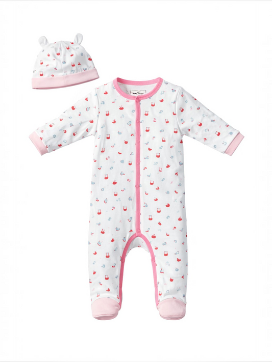 Set Bebeluși Marc Jacobs, Salopetă și Căciulă cu Urechiușe