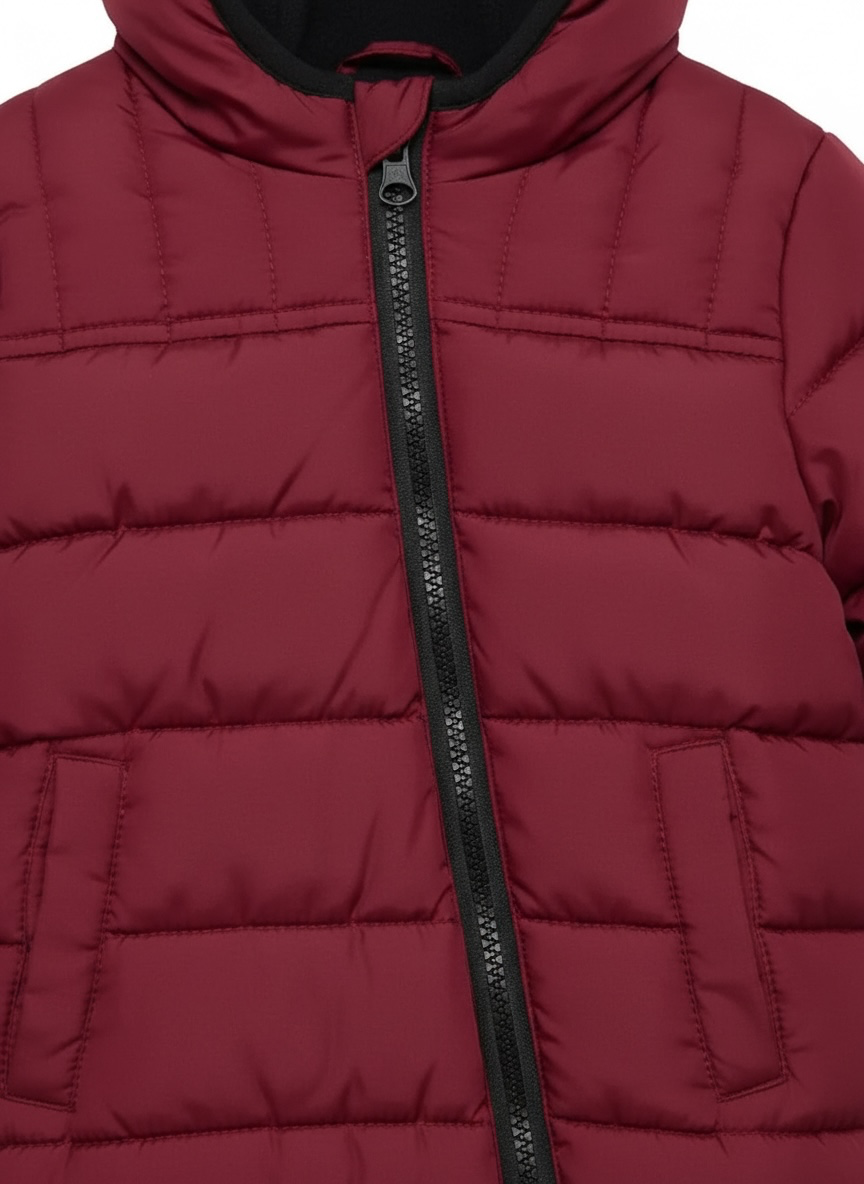 Combinezon DKNY roșu matlasat cu glugă