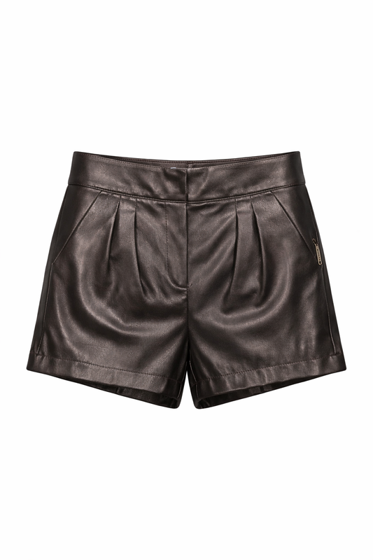 Pantaloni scurți imitatie piele Guess Maro/Bronz