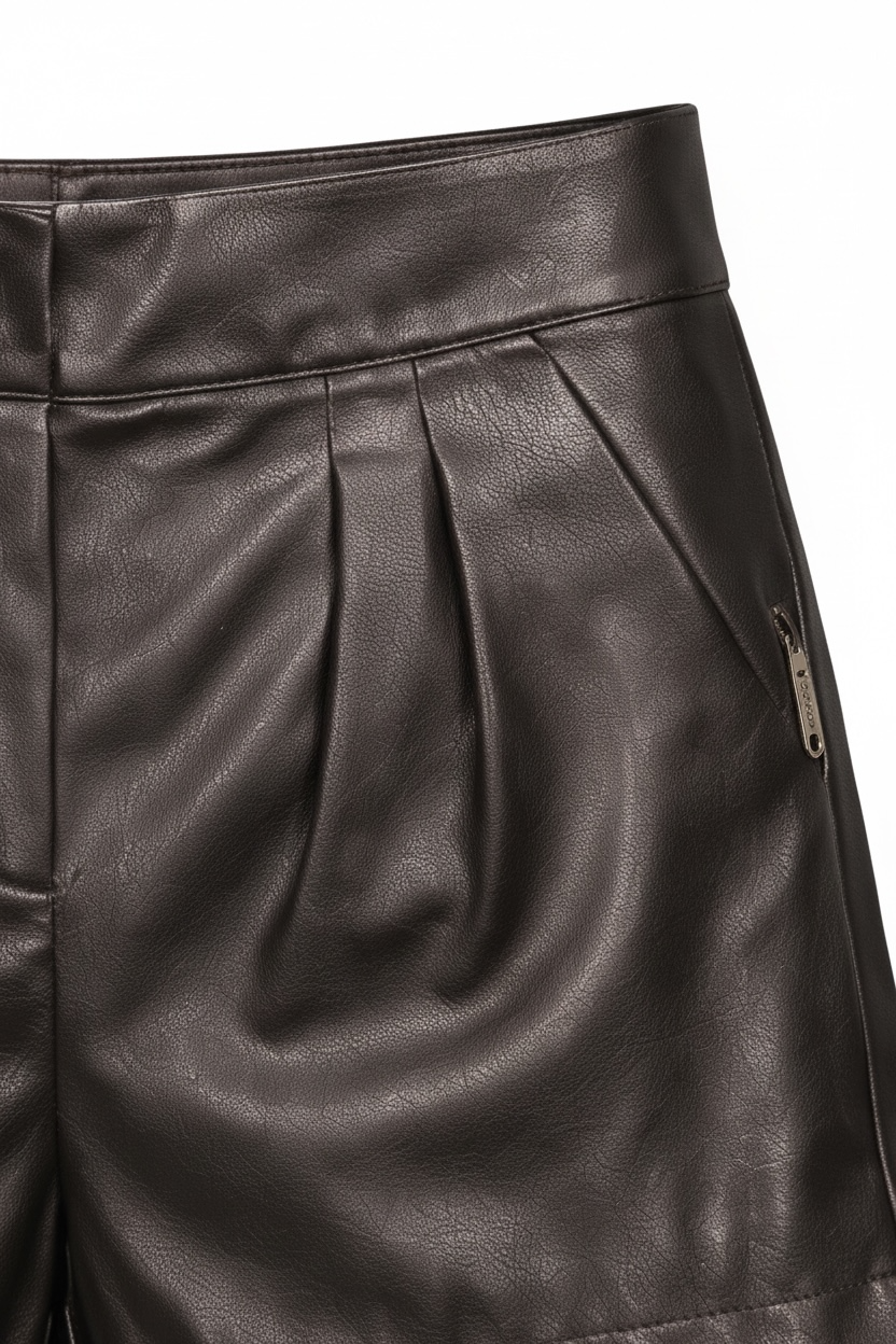 Pantaloni scurți imitatie piele Guess Maro/Bronz