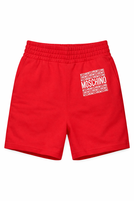 Pantaloni scurți sport copii Moschino, talie elastică, Roșu vibrant