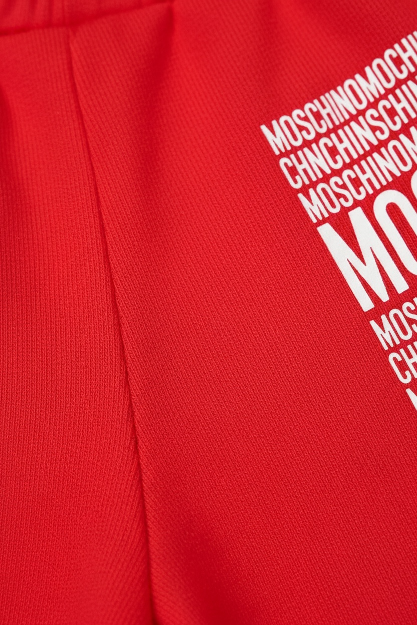 Pantaloni scurți sport copii Moschino, talie elastică, Roșu vibrant