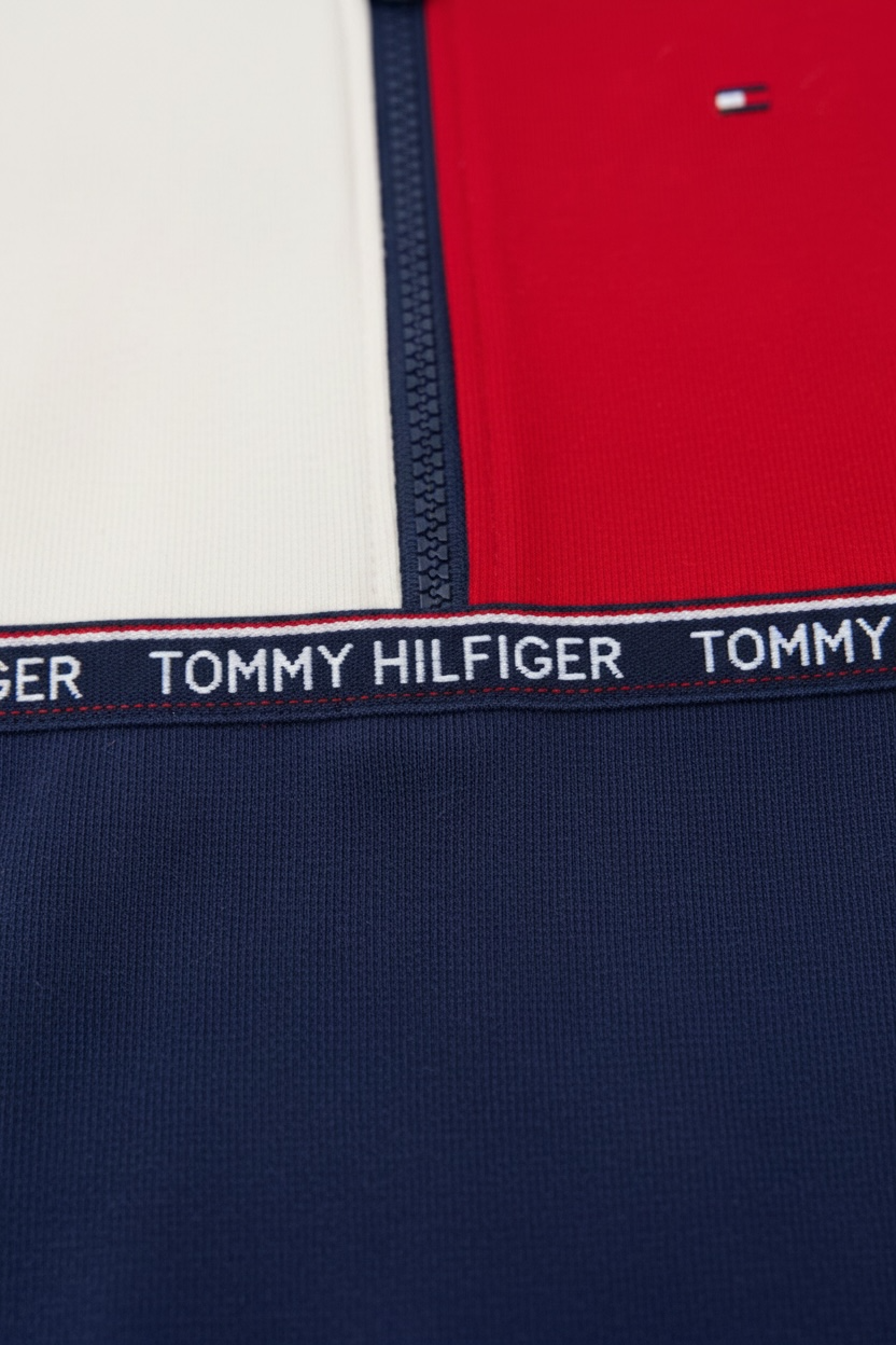 Salopetă bebeluși Tommy Hilfiger, design în culorile brandului, Tricolor