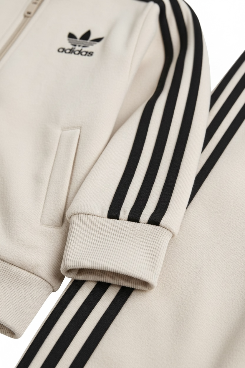 Trening copii Adidas 2 piese, Hanorac și pantaloni, Bej/Crem