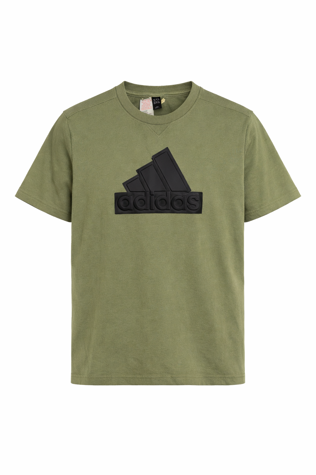 Tricou Adidas copii, model grafic logo central, Verde Kaki