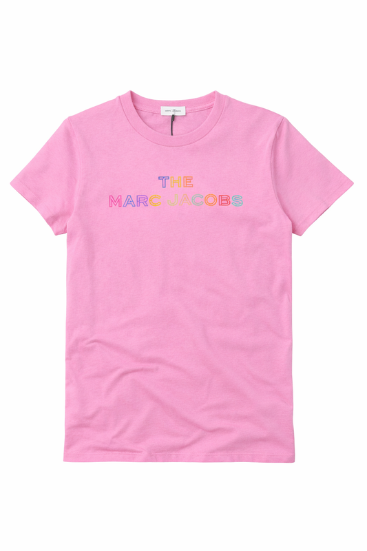 Tricou Marc Jacobs fete, bumbac fin, Roz intens