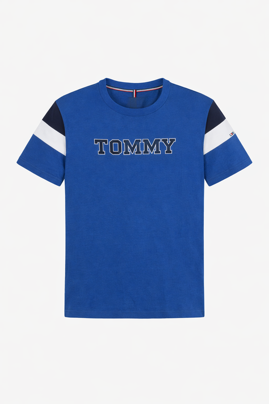 Tricou Tommy Hilfiger copii, Albastru cu dungi