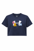 Tricou fete Under Armour cropped bleumarin