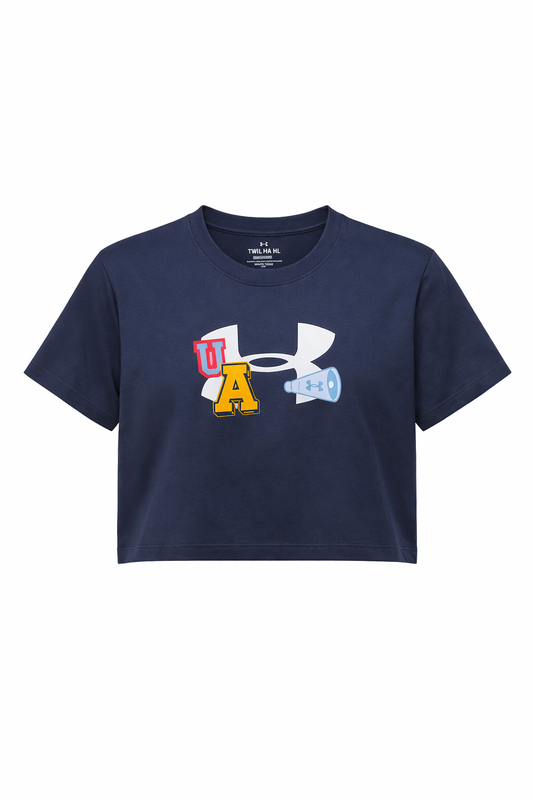 Tricou fete Under Armour cropped bleumarin